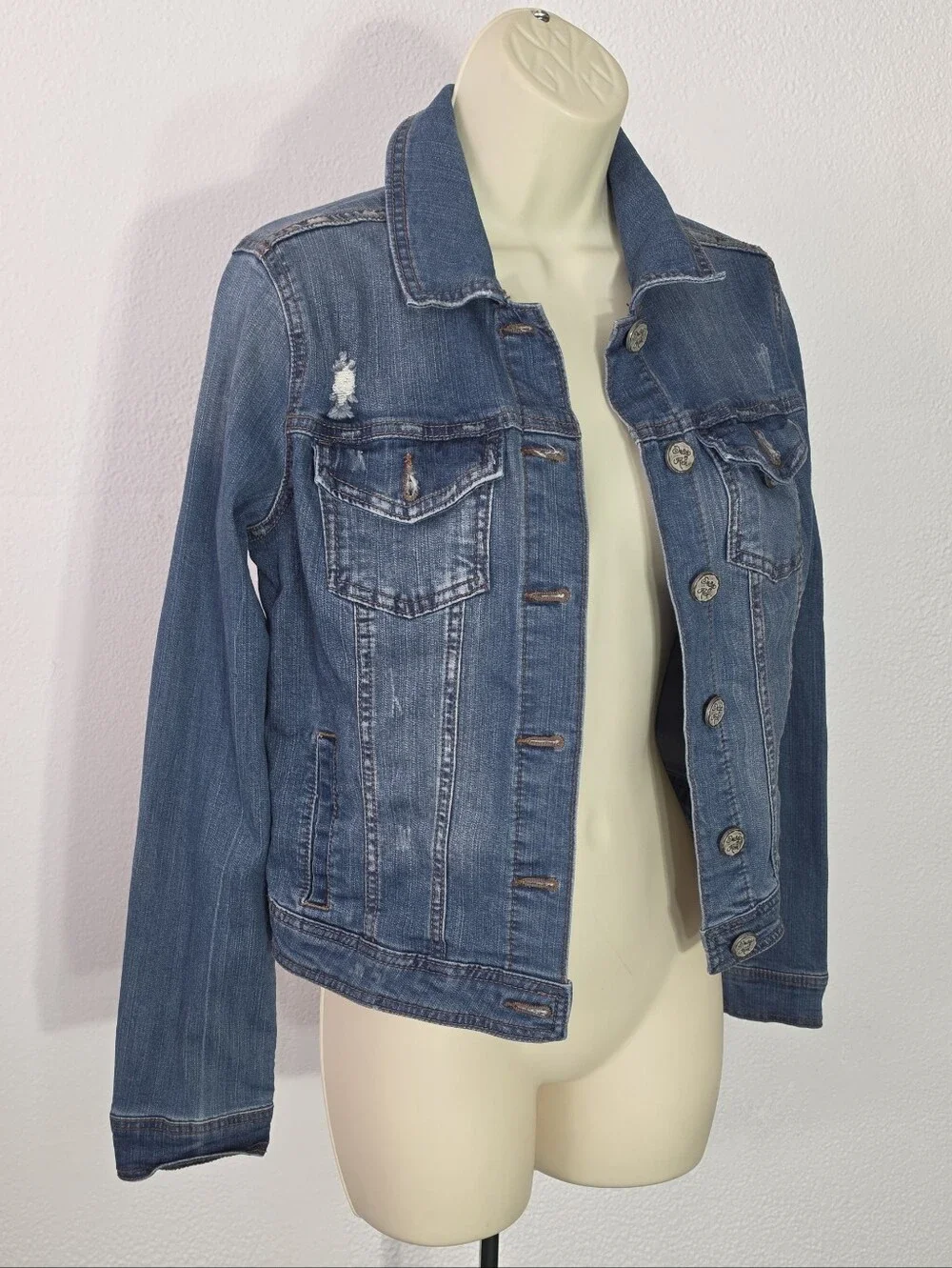 Indigo Rein Jacket Classic Trucker Cotton Blend Jean Youth Blue Size XL